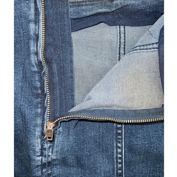 Free People Denim Shoelace Lace Up Pencil Skirt, Size 2 - Picture 5 of 6